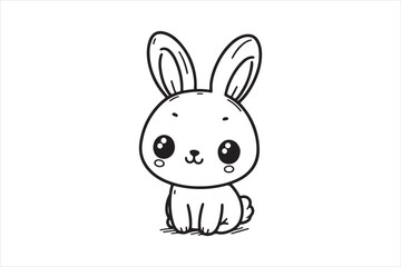 Cute baby bunny outline image 15.eps
