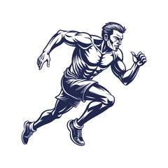  Running man silhouette Clipart isolated vector illustration