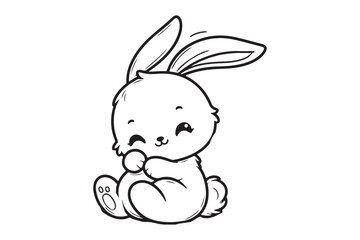 Cute baby bunny outline image 16.eps