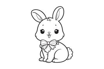 Cute baby bunny outline image