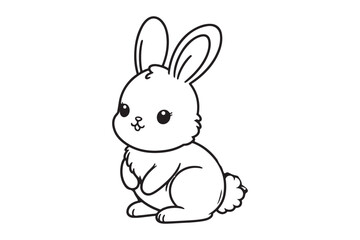 Cute baby bunny outline image 