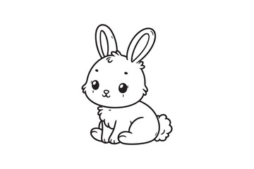 Obraz premium Cute baby bunny outline image 25.eps