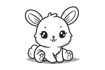 Cute baby bunny outline image
