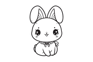 Fototapeta premium Cute baby bunny outline image 26.eps
