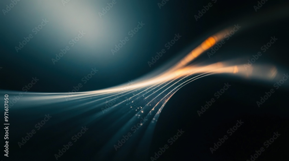 Poster Abstract wave of light and motion, creating a sense of depth and fluidity.