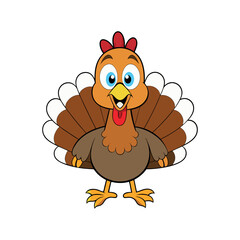Cartoon cute Turkey Clipart isolated vector illustration