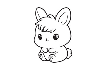 Cute baby bunny outline image 50.eps