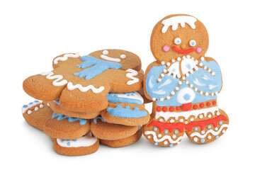 christmas gingerbread cookie isolated on white background