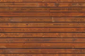 Obraz premium Wooden siding panel wall with horizontal planks, showcasing a rich brown color and natural wood grain patterns.