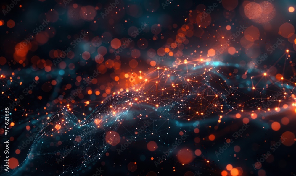 Aufkleber abstract digital background. can be used for technological processes, neural networks and ai, digita