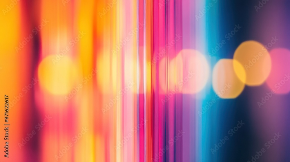 Poster abstract light patterns with vibrant colors and blurred bokeh effects.