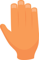 Cartoon illustration of a hand showing five fingers with open palm gesture