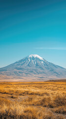 Fototapeta premium Majestic Mount Ararat stands tall under clear skies, showcasing its snowy peak