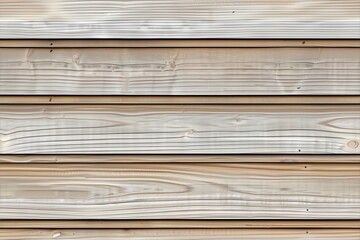 Wooden siding panels planks with a smooth, light finish, showcasing natural grain patterns and textures.