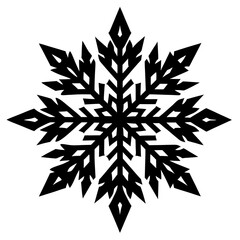 Snowflakes Silhouette vector art illustration