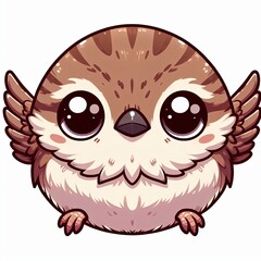 Fototapeta premium Bright-Eyed Sparrow Happiness