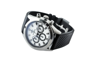 Advanced sports wristwatch with a waterproof casing and built-in altimeter for outdoor adventures isolated on transparent background