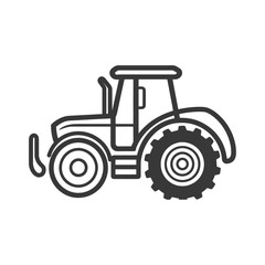 Obraz premium Black and White Line Drawing of a Tractor