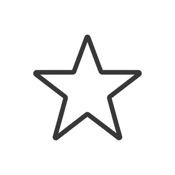recommend clip art: Black and white outlined five pointed star