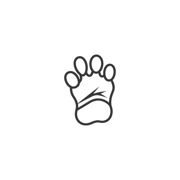 recommend clip art: Black and White Outline of a Bear Paw Print