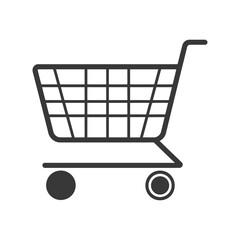 Black and White Outline of a Shopping Cart