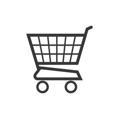 Black and White Outline of a Shopping Cart