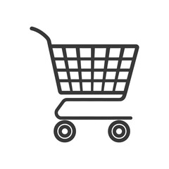 Black and White Outline of a Shopping Cart
