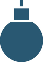 Christmas ball silhouette image. Vector illustration with transparent background.