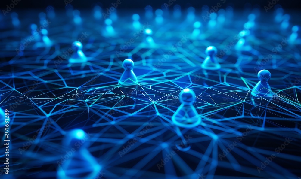 Poster communication network digital group connect - connection