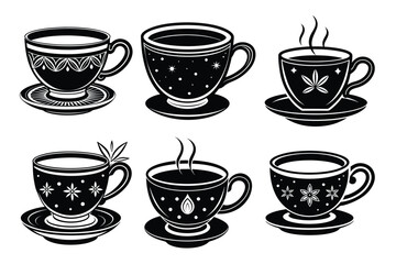 Tea cup vector icon with white background