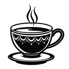 Tea cup vector icon with white background