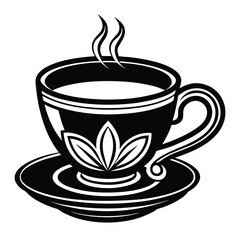 Tea cup vector icon with white background