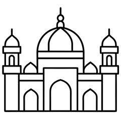 Mosque icon Line art vector