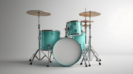 Realistic 3D rendering of a full drum kit image