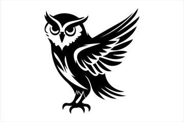  Owl Mascot Vector Silhouette with Bold Lines and a Friendly, Stylized Design. 