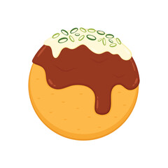 Takoyaki vector. Takoyaki on white background. free space for text.