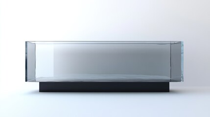 Clear mockup of a rectangular tank, potentially serving as an aquarium or terrarium, isolated on a white background. Ai was created