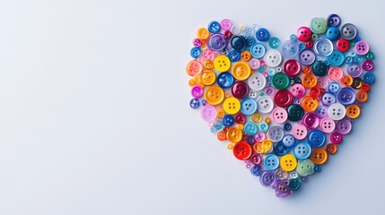 Colorful Plastic Buttons Heart.