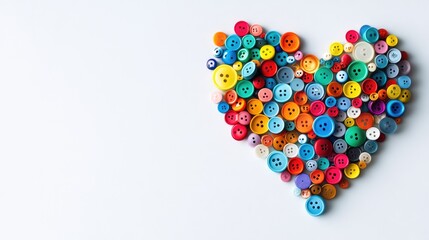 Colorful Plastic Buttons Heart.