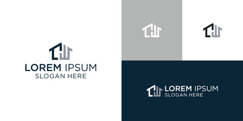 Initial logo with the house of the house, suitable for companies in the real estate sector