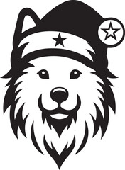 Merry Christmas Santa Cute dog silhouette vector design 