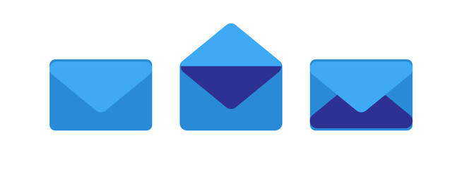 Set of blue message icons for websites, internet and mobile phones. Thin line communication icon set. Vector pictograms for business, mobile, web: Thin line communication icon set.