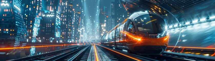 Fototapeta premium A futuristic transport interchange with smart mobility hubs and seamless transit connections, ultrarealistic, 4K quality