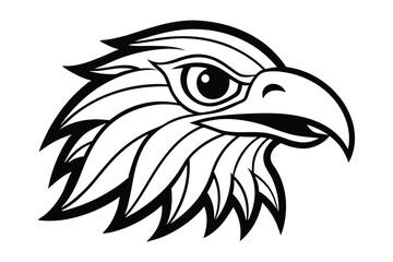 Cute eagle line art vector illustration