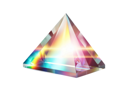 Colorful Light Spectrum from Prism Isolated on Transparent White Background