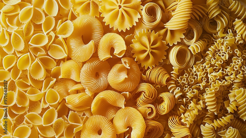Poster a macro of diverse mac & cheese on a plate with a fork