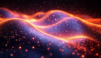 Holographic Wavy Lines Representing Abstract Data Streams, holographic-style image featuring abstract wavy lines representing data streams.