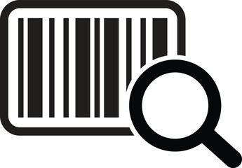 Barcode search icon isolated on white background . Scanner icon vector