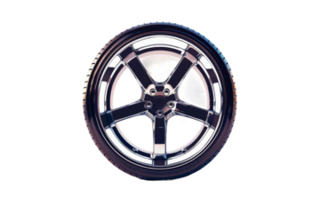 Car rim on a transparent backdrop for clean design needs