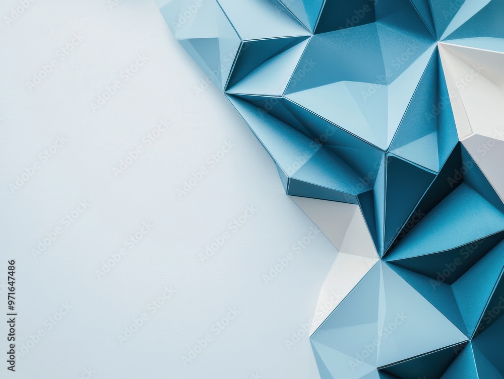 Poster abstract blue and white triangular shapes create a modern geometric background, perfect for design a